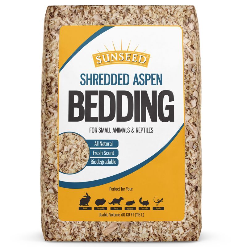 Sunseed Shredded Aspen Bedding For Small Animals & Reptiles, 1200-Cu In