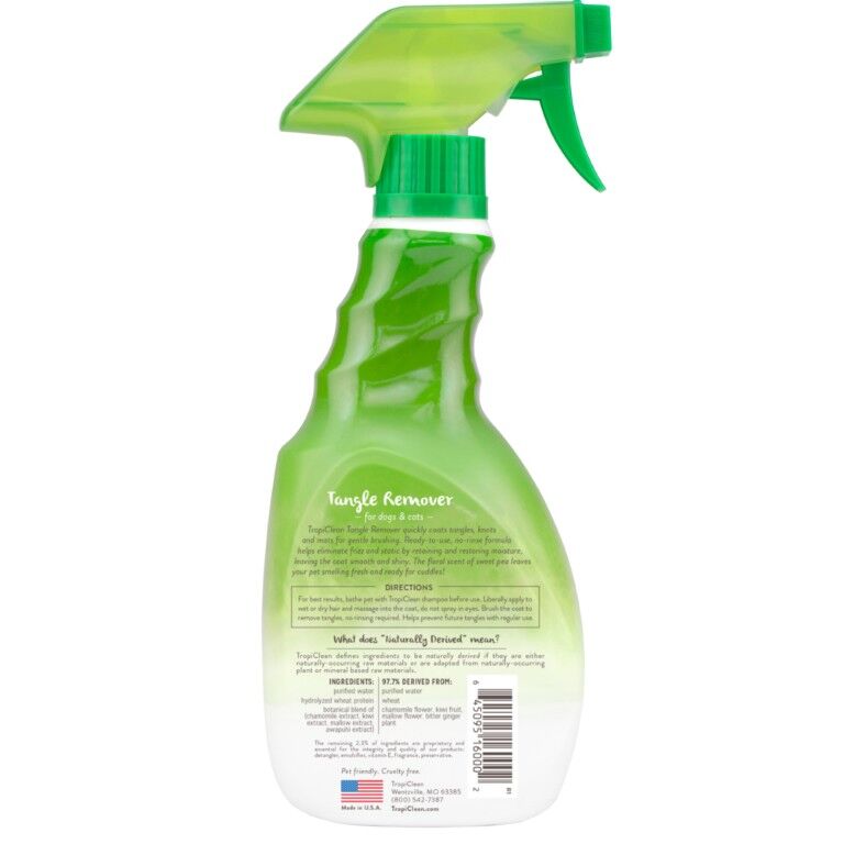 TropiClean Sweet Pea Tangle Remover Spray for Pets, 16-Oz