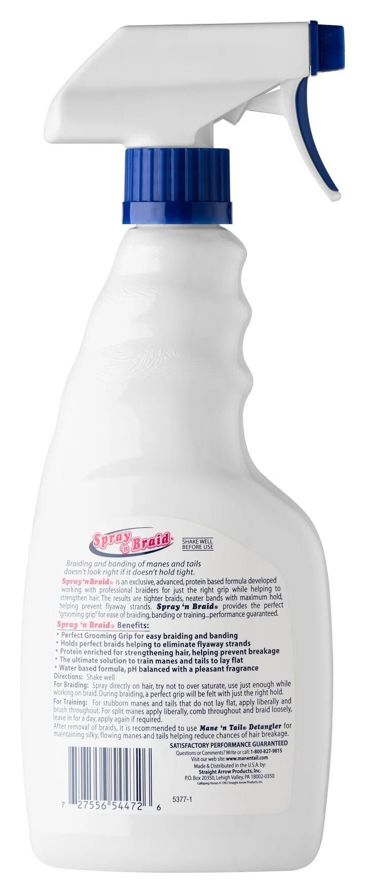 Straight Arrow Mane 'N Tail Spray 'N Braid, 16-Oz