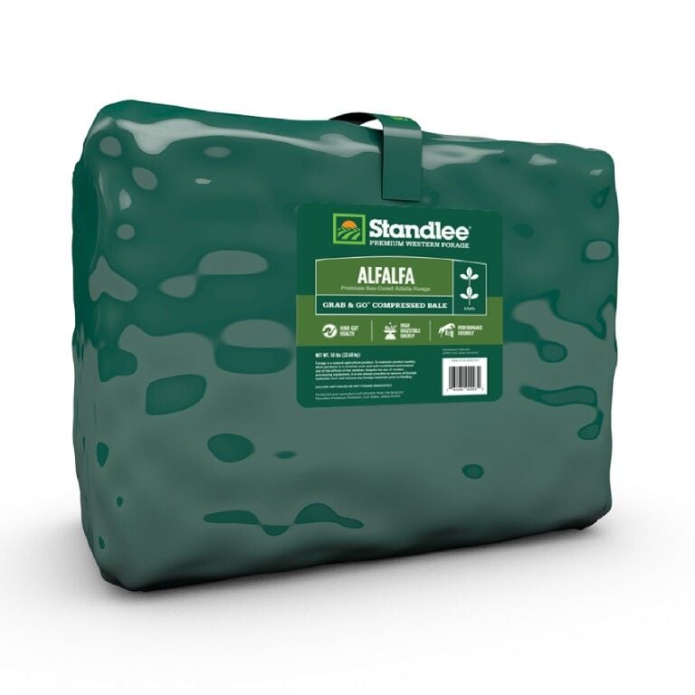 Standlee Premium Western Forage Alfalfa Grab & Go Compressed Hay Bale, 50-Lb