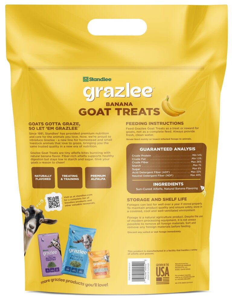 Grazlee Banana Forage-Based Goat Treats by Standlee, 3-Lb