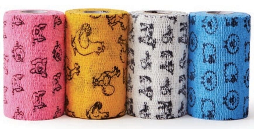 Andover Powerflex Equine Flexible Cohesive Bandage Farm Print, 4-In x 5-Yd