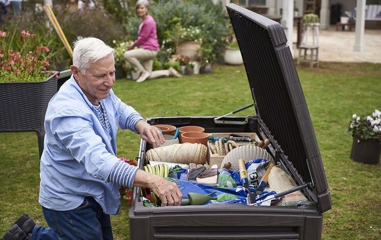 Keter Sumatra Deck Box in Brown, 135-Gal