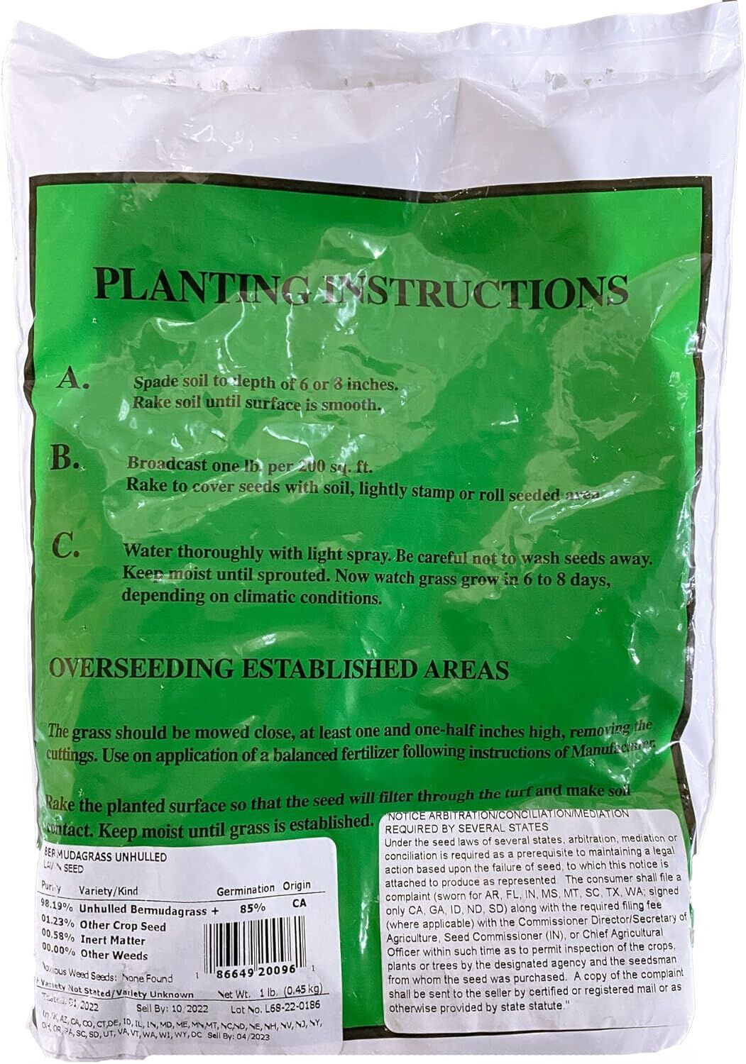 X-Seed Unhulled Bermudagrass Seed, 1-Lb