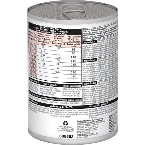 Hill's Science Diet Puppy Sensitive Stomach & Skin Salmon & Vegetable Stew, 12.5-Oz