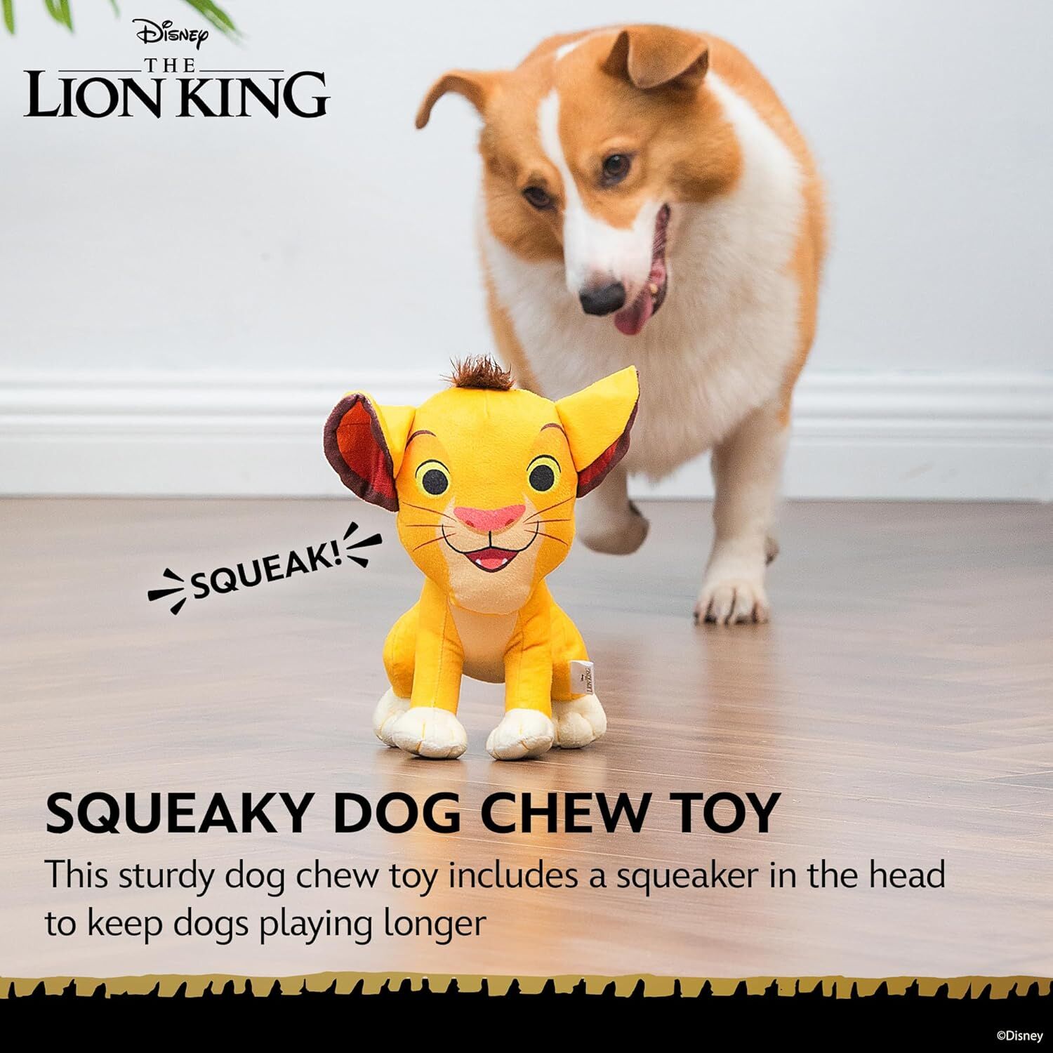 Disney For Pets The Lion King Simba Plush Dog Toy, 9-In
