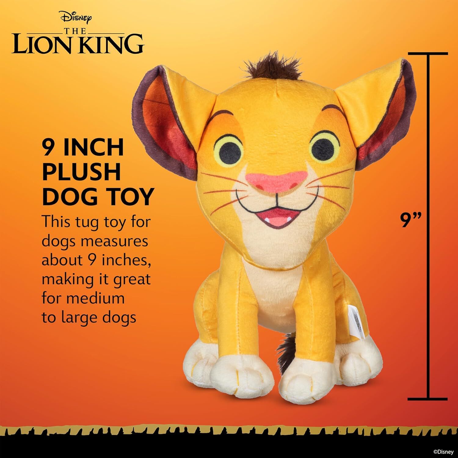 Disney For Pets The Lion King Simba Plush Dog Toy, 9-In