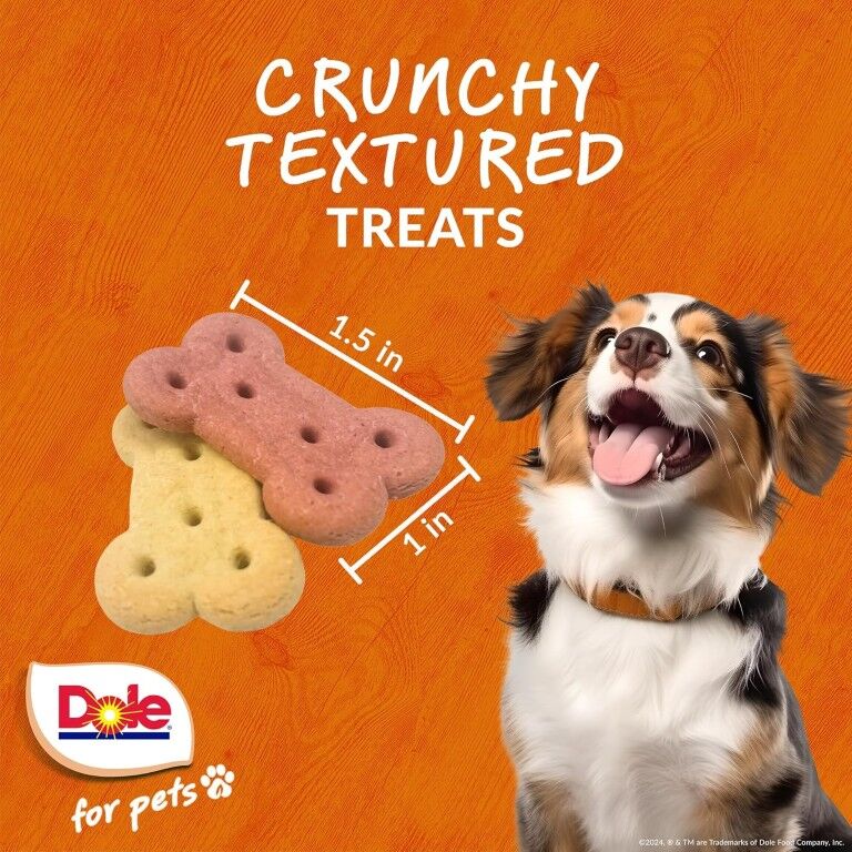 Dole For Pets Freshly Fetched Banana & Strawberry Dog Biscuits, 7-Oz