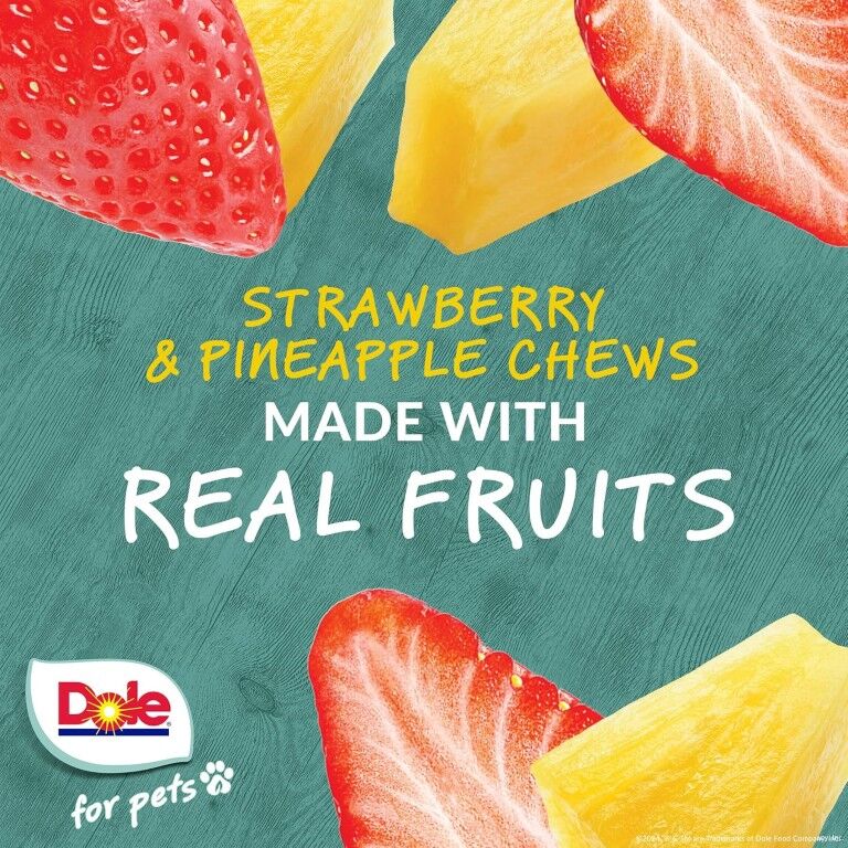 Dole For Pets Freshly Fetched Strawberry & Pineapple Dog Chews, 7-Oz