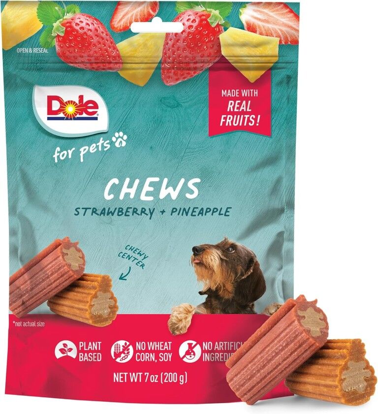 Dole For Pets Freshly Fetched Strawberry & Pineapple Dog Chews, 7-Oz