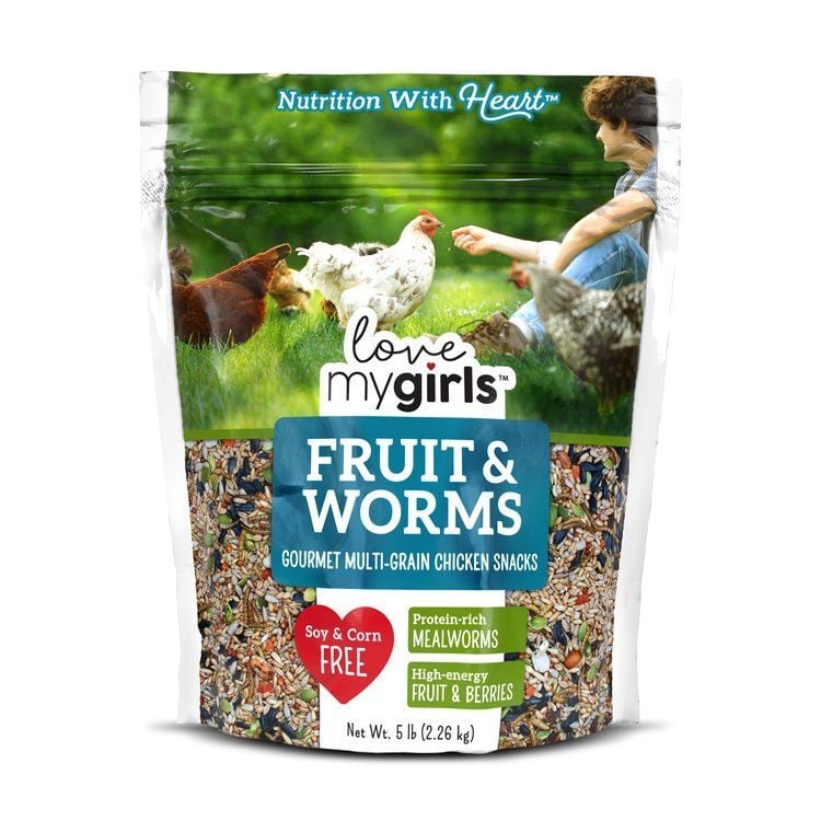 Love My Girls Fruit & Worms Gourmet Chicken Snacks, 5-Lb
