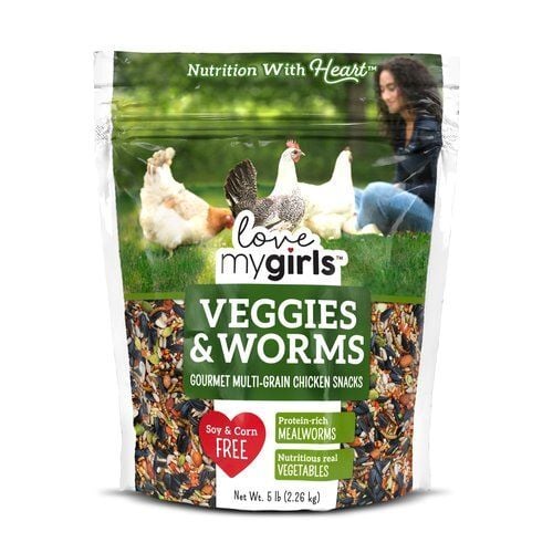 Love My Girls Veggies & Worms Gourmet Chicken Snacks, 5-Lb