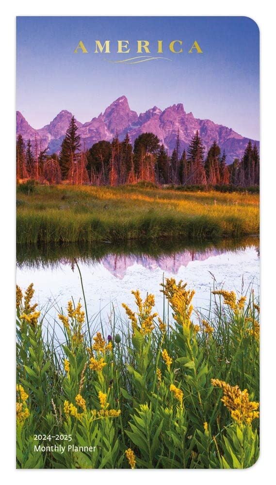 Brown Trout Publisher 2024-2025 America Monthly Pocket Planner Calendar, 3.5-In x 6.5-In