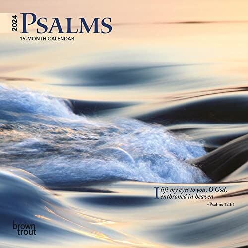 Brown Trout Publisher 2024 Psalms Monthly Mini Wall Calendar, 7-In x 14-In