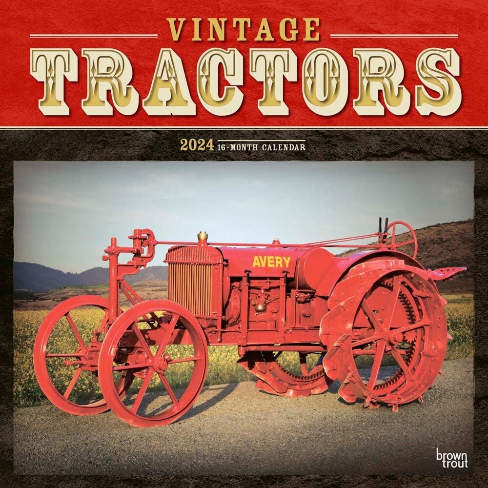 Brown Trout Publisher 2024 Vintage Tractors Monthly Square Wall Calendar