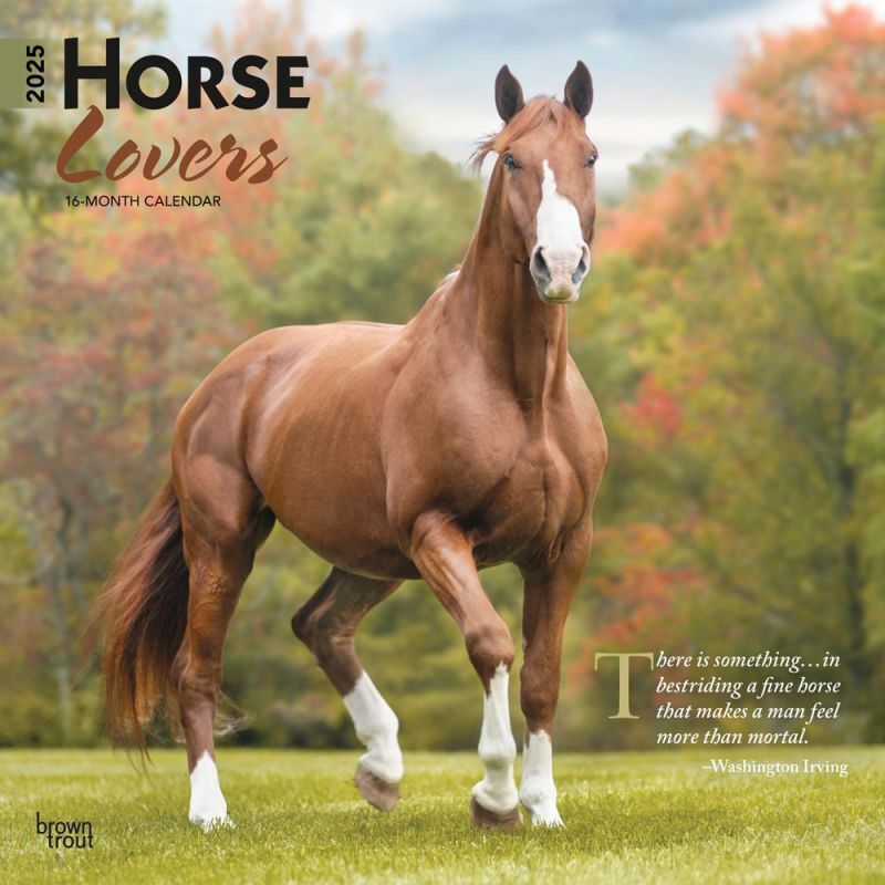 Brown Trout Publisher 2025 Horse Lovers Monthly Square Calendar, 12-In x 24-In