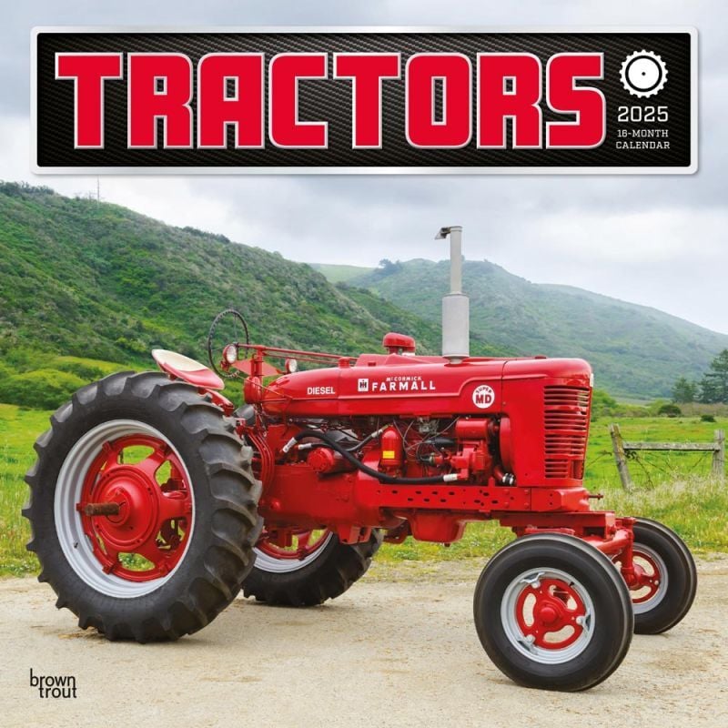 Brown Trout Publisher 2025 Tractors Monthly Square Wall Calendar, 12-In x 24-In