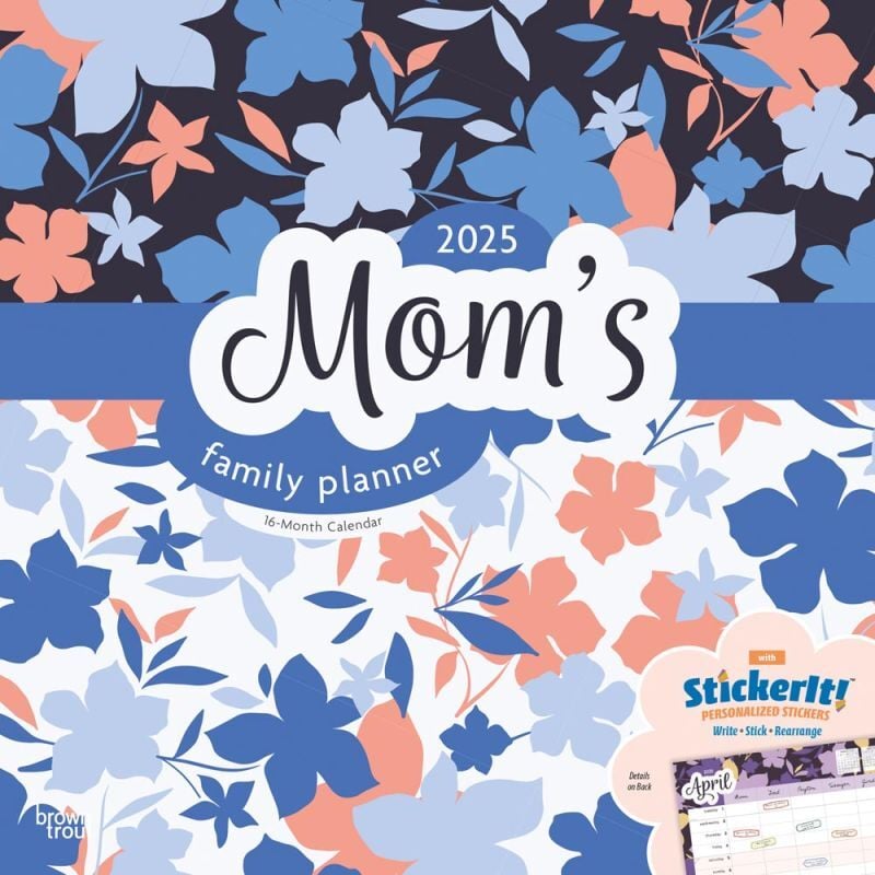 Brown Trout Publisher 2025 Mom's Family Planner Monthly Square Wall Calendar, 12-In x 24-In