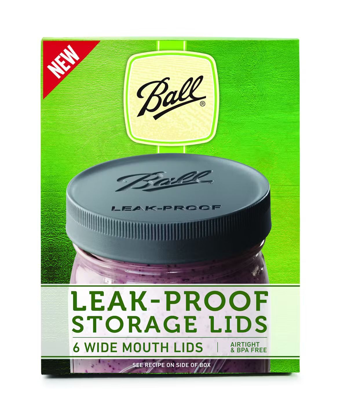 Ball Wide Mouth Leakproof Storage Lids, 6-Pk