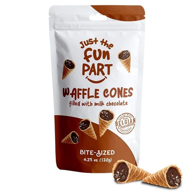 Just The Fun Part Waffle Cones Filled with Milk Chocolate, 4.23-Oz