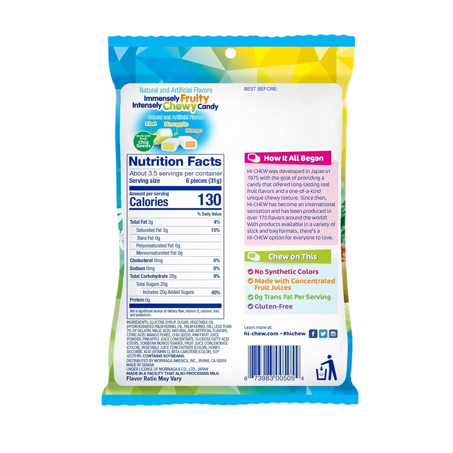 HI-CHEW Tropical Mix Bag, 3.53-Oz