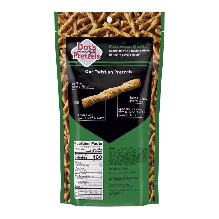 Dot's Homestyle Pretzels Parmesan Garlic Seasoned Pretzel Twists, 16-Oz