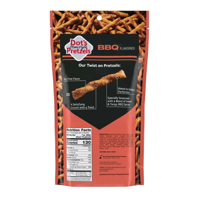 Dot's Homestyle Pretzels BBQ Seasoned Pretzel Twists, 16-Oz
