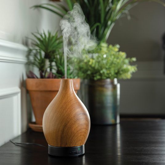 Candle Warmers Woodgrain Vase Medium Ultra Sonic Diffuser