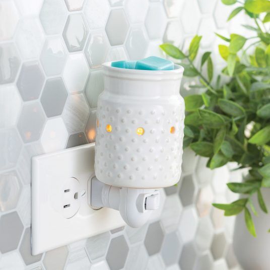 Candle Warmers White Hobnail Pluggable Fragrance Warmer