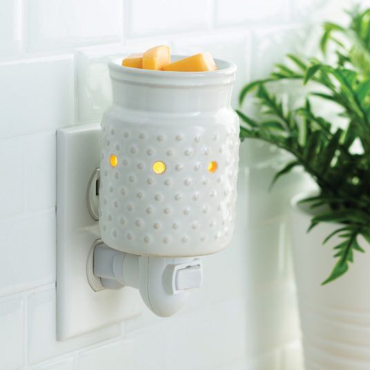 Candle Warmers White Hobnail Pluggable Fragrance Warmer