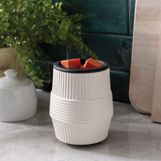 Candle Warmers Porcelain Ridges Flip Dish Wax Warmer
