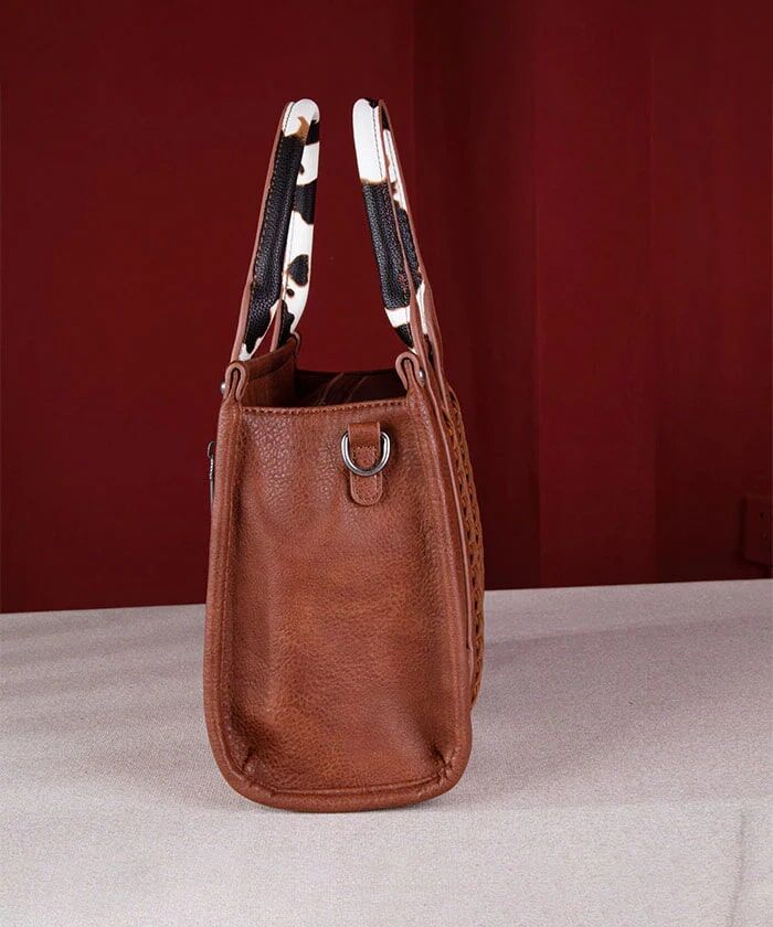 Montana West Wrangler Cow Print Medium Crossbody Tote