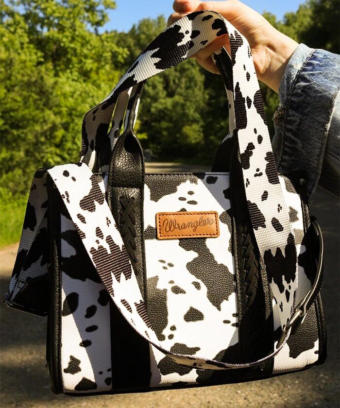 Montana West Wrangler Cow Print Concealed Carry Tote