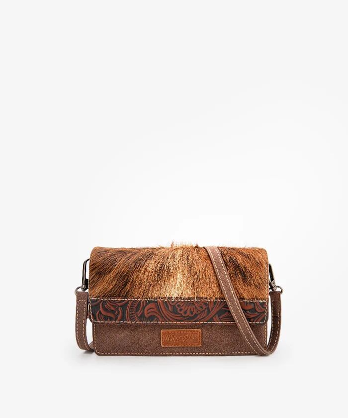 Montana West Wrangler Genuine Hair-On Cowhide Mini Crossbody