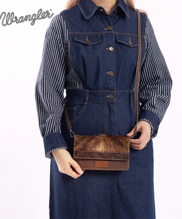 Montana West Wrangler Genuine Hair-On Cowhide Mini Crossbody