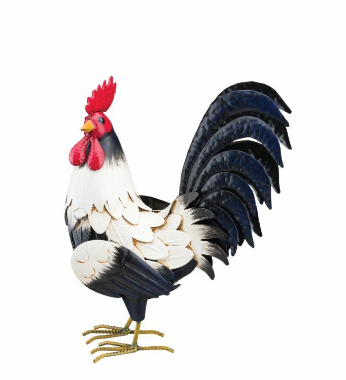 Regal Art & Gift Black & White Rooster Decor - 14 in