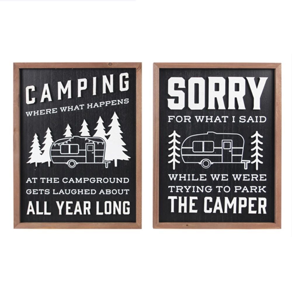 Young's Wood Camping Wall Sign Assortment