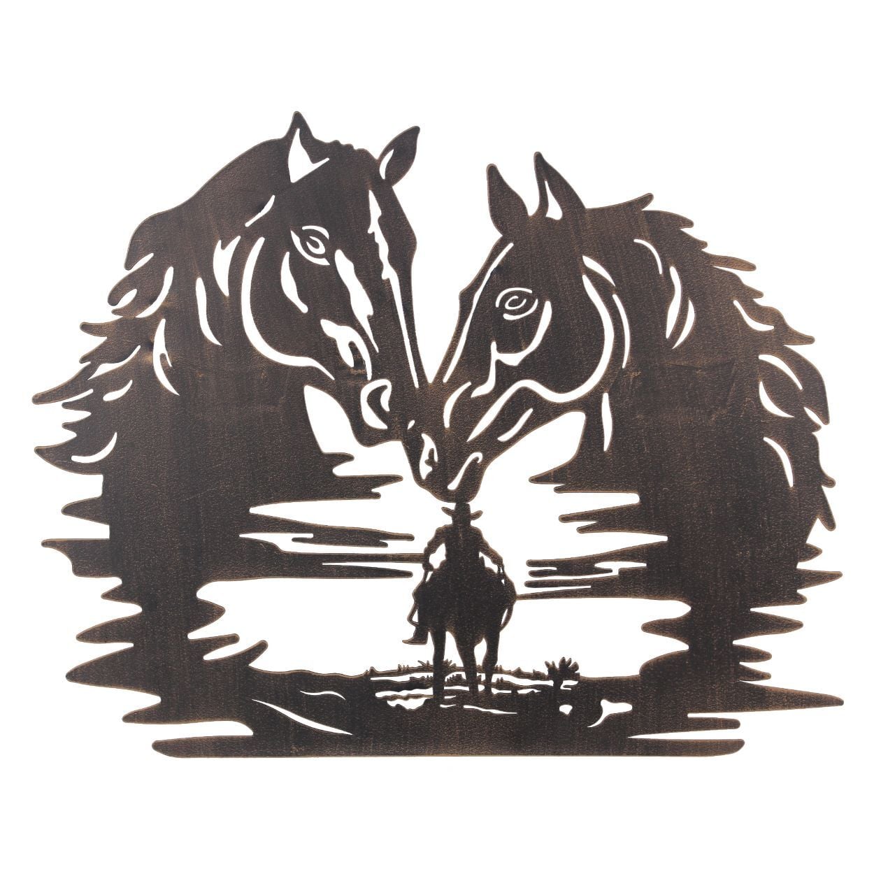Young's Metal Laser Cut Cowboy Dreaming of Horses Wall Art