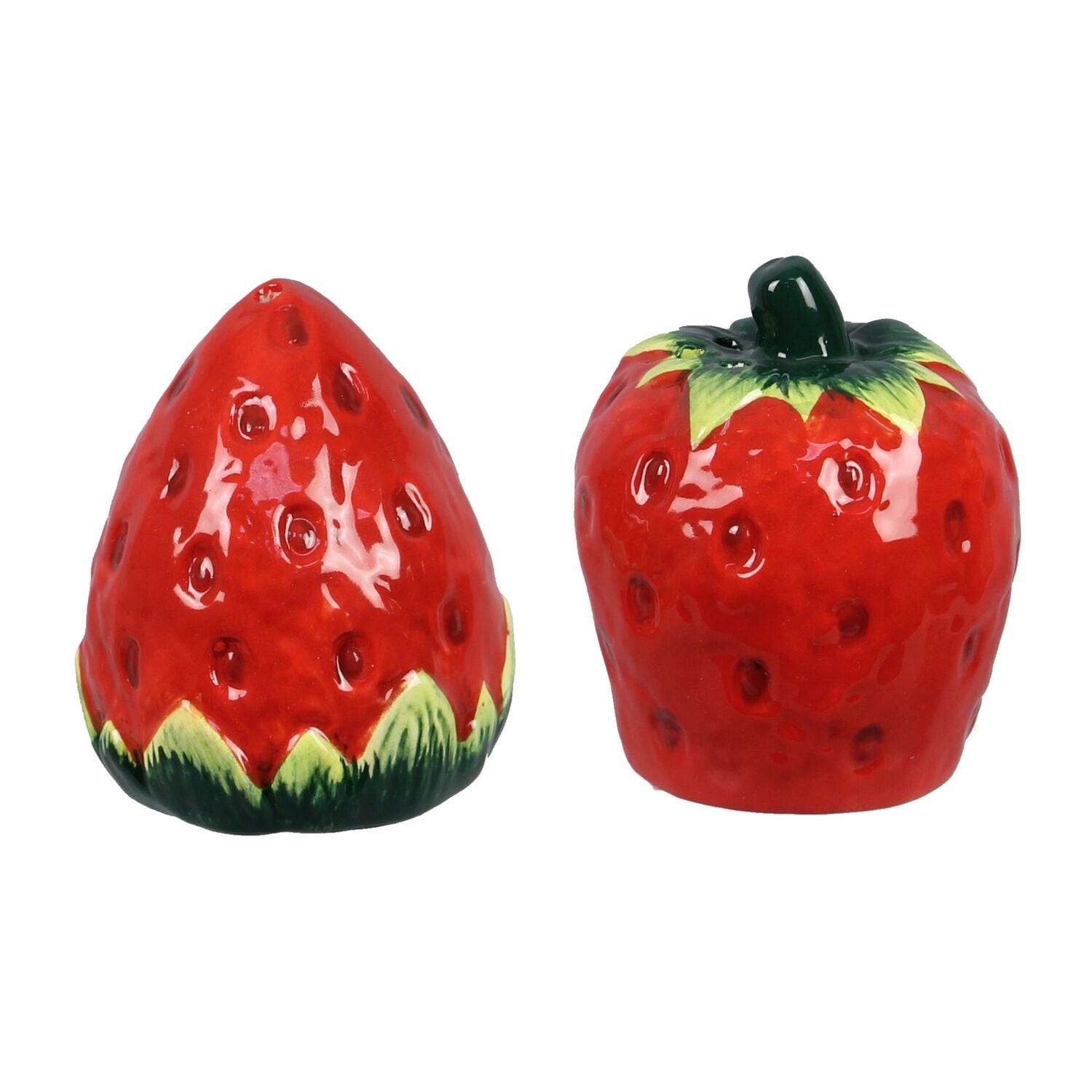Young's Ceramic Strawberry Shaped Salt and Pepper Set