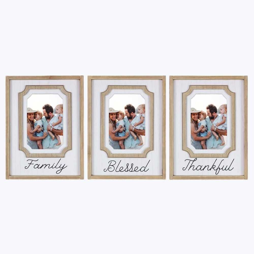 Young's Inc Wood Tabletop Photo Frame Assortment, 4-In x 6-In