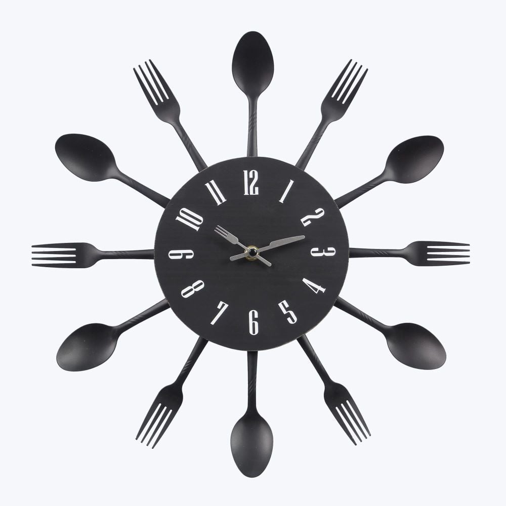 Young's Inc Metal Fork and Spoon Wall Clock