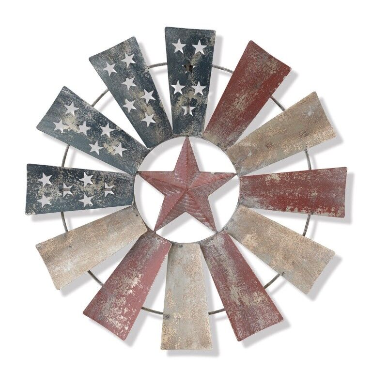 Gerson Antique Metal Americana Windmill Wall Décor, 21-In