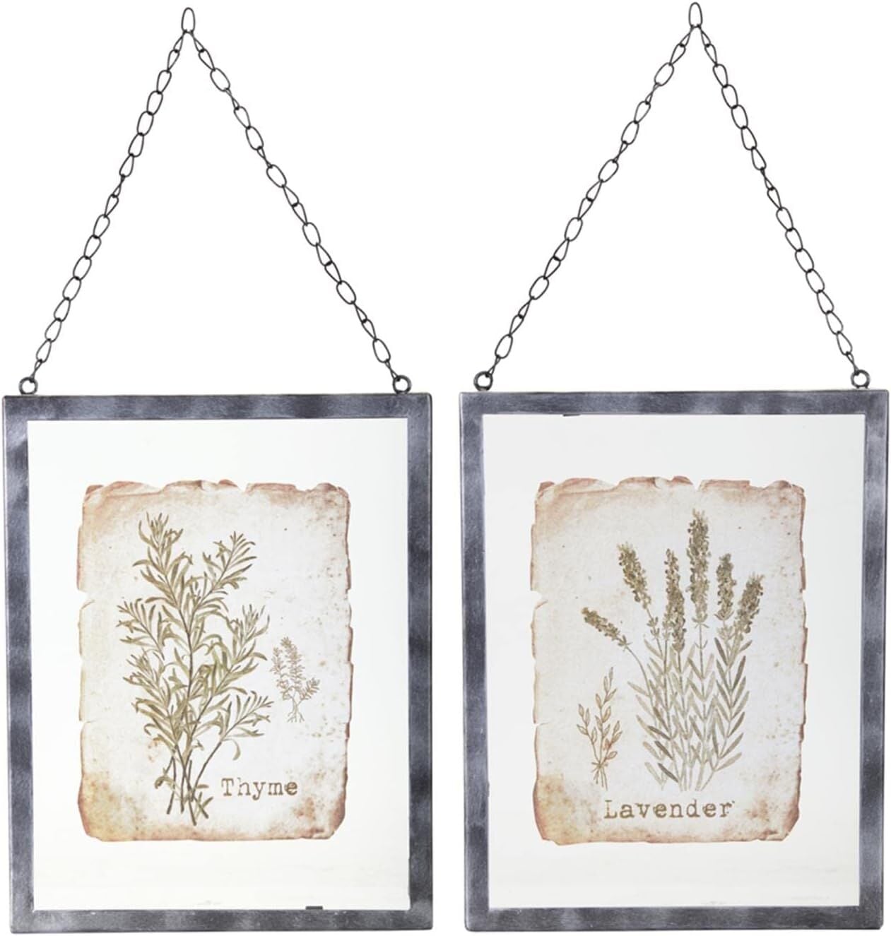 Melrose Lavender/Thyme Frame Print Set, 9 1/2-In x 12 1/2-In