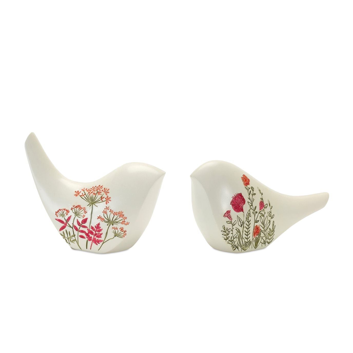 Melrose Floral Design Bird Figurine, 2-Pk
