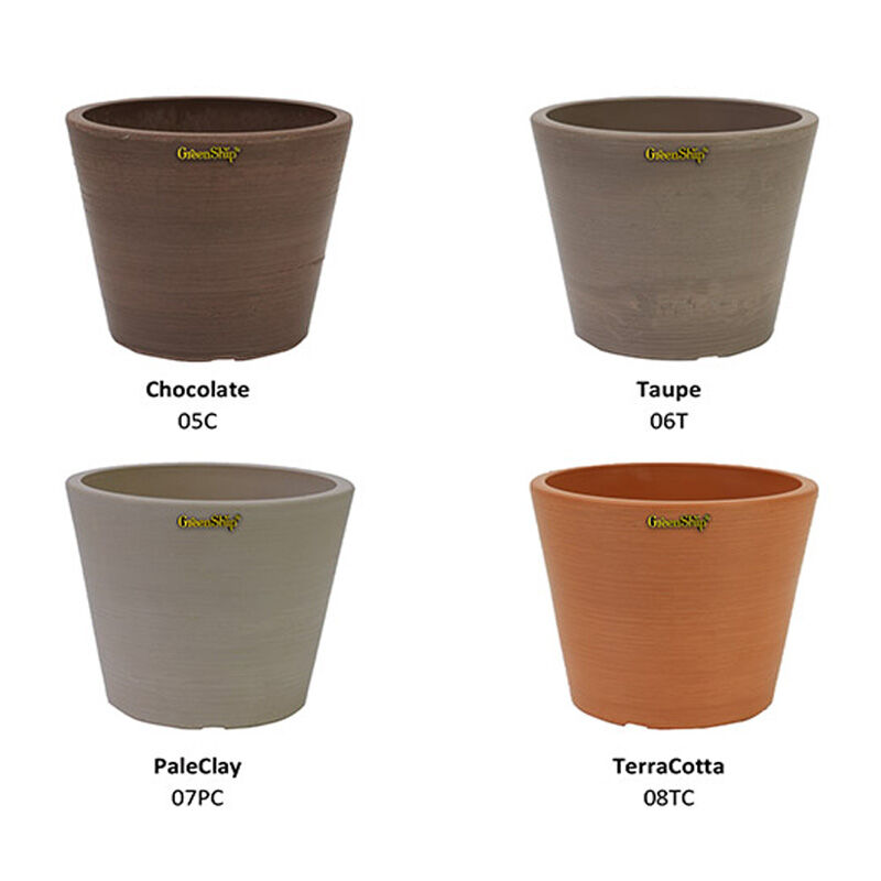 GreenShip Tall Cone Gravel Planter Taupe, 12-In