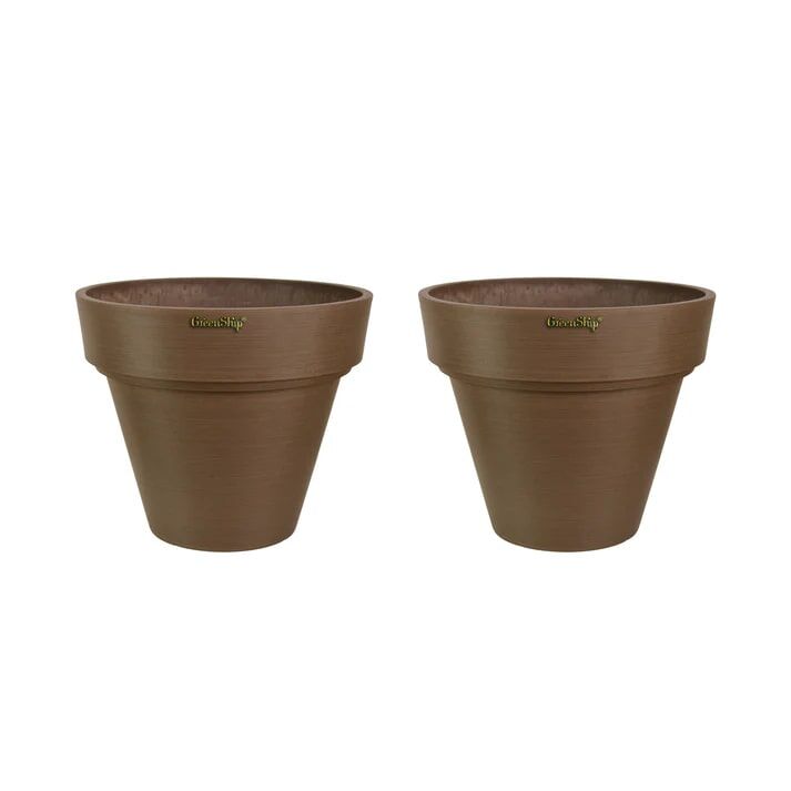 Green Ship Chocolate Large Planter With Drainage Hole, 10-In