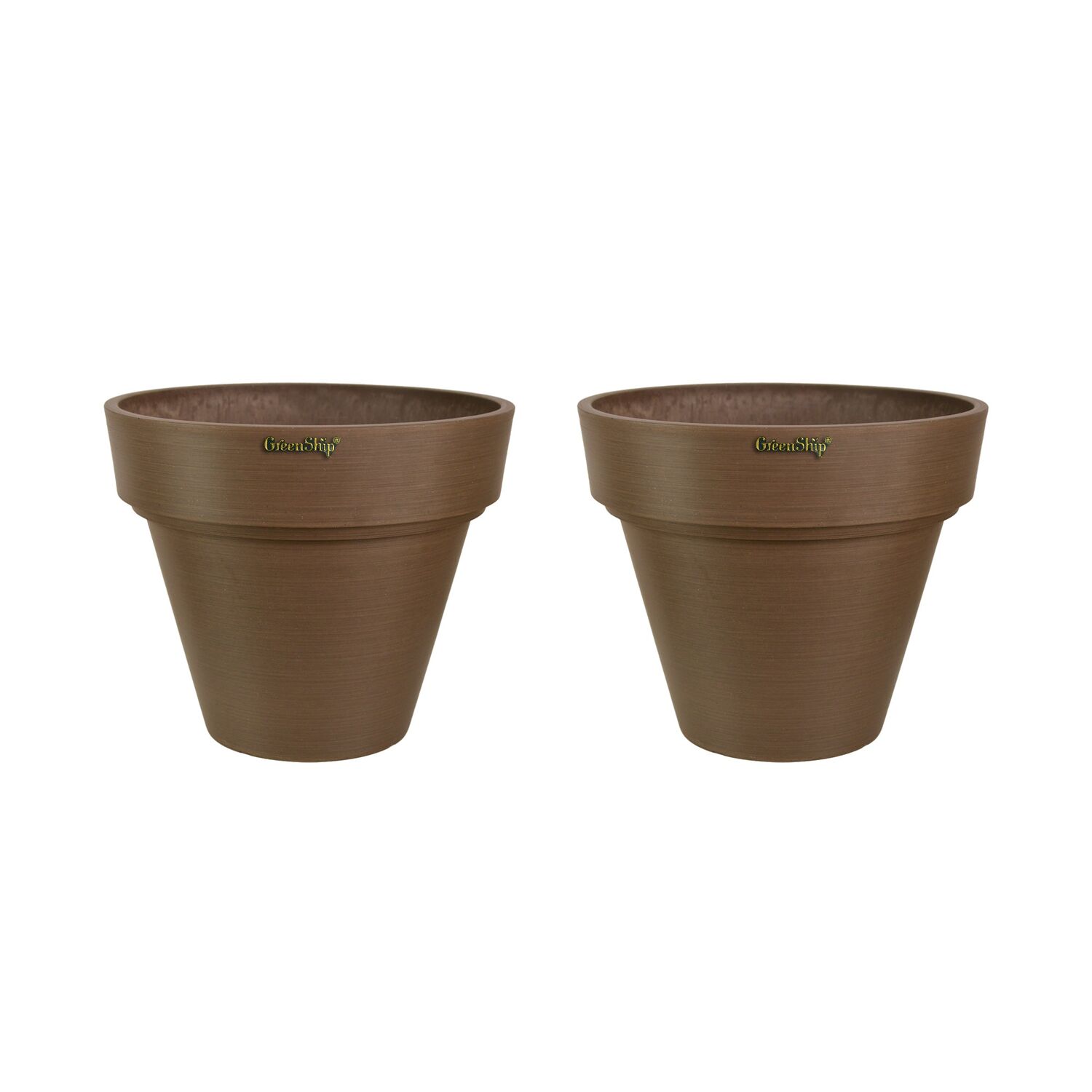 GreenShip Chocolate Planter With Drainage Hole Heavy Rim, 12-In