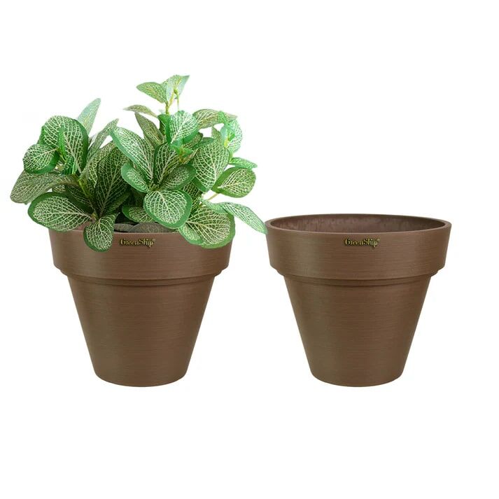 Green Ship Chocolate Large Planter With Drainage Hole, 14-In