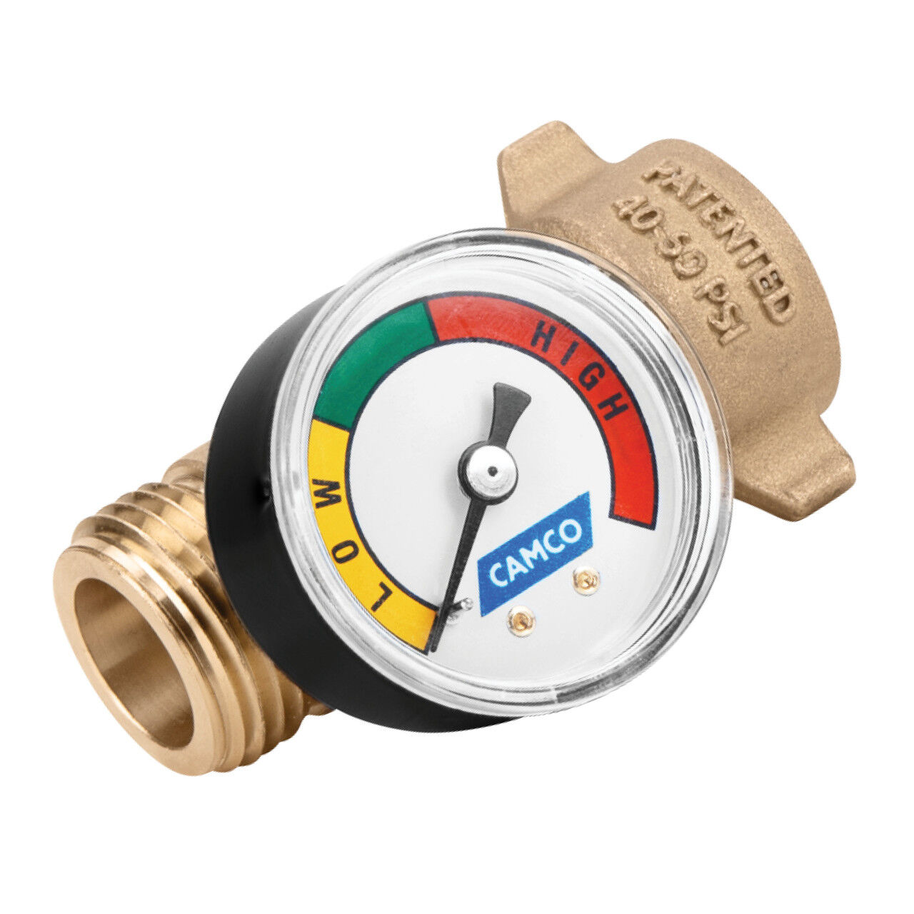Camco RV Brass Water Pressure Regulator With Gauge