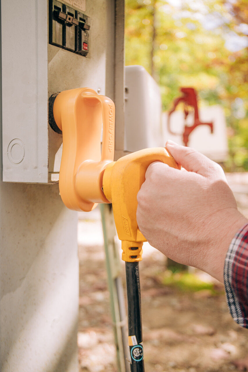 Camco Power Grip Electrical Offset RV Power Adapter